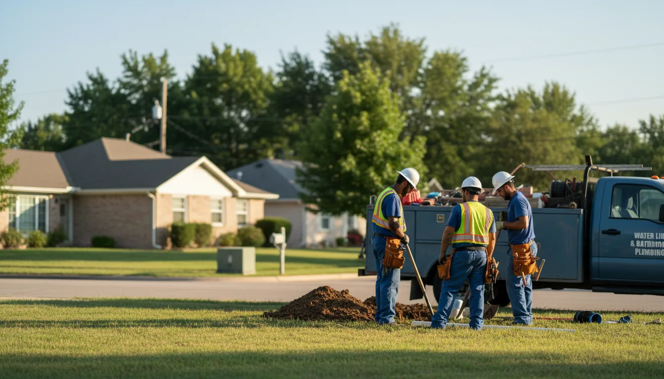Residential water line and bathroom plumbing service in Trenton, TX